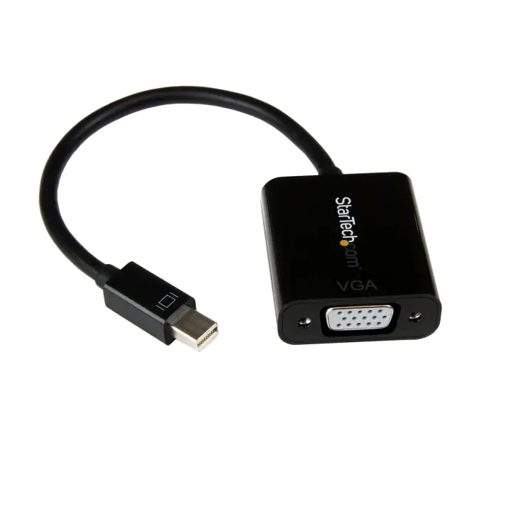 Adaptador Mini DisplayPort a VGA - Convertidor Activo de Mini DP a VGA Vídeo 1080p con Certificación VESA - mDP 1.2 o Thunderbolt 1/2 Mac/PC a Monitor VGA -VGA Negro