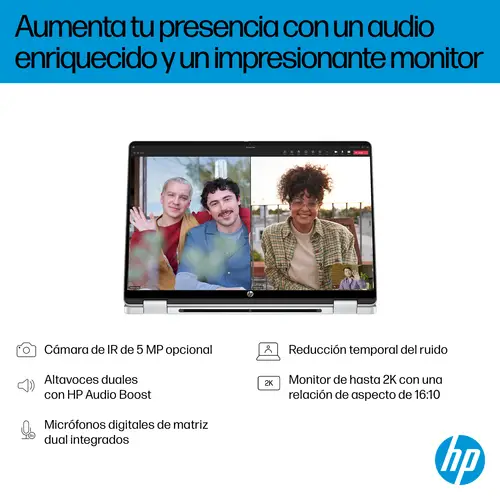 OmniBook 5 Flip 2-in-1 Laptop 14-fp0057ns Intel Core 7 150U 35,6 cm (14") Pantalla táctil 2K 16 GB LPDDR5-SDRAM 1 TB SSD Wi-Fi 6 (802.11ax) Windows 11 Home Plata - Imagen 7
