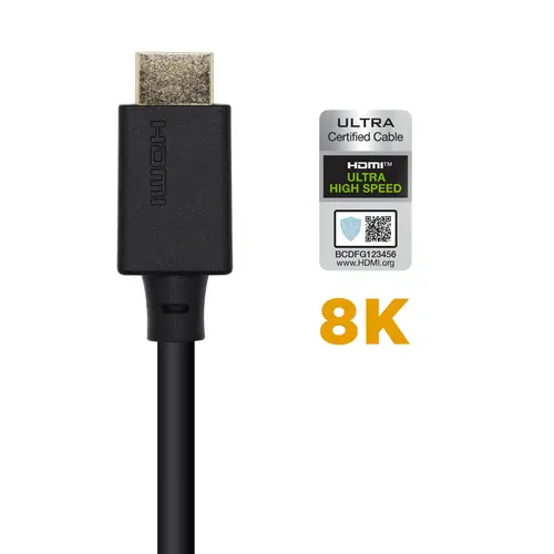 Cable HDMI V2.1 Ultra Alta Velocidad / HEC Certificado 8k@60Hz 48Gbps, A/M-A/M, Negro, 3.0m - Imagen 4