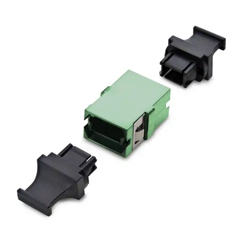 Acoplador de Fibra Óptica MPO/MTP Monomodo - para Cableado Recto - Key Up Key Down - Acoplador de Fibra MPO/MTP-APC para Panel de Parcheo - Verde - Imagen 2