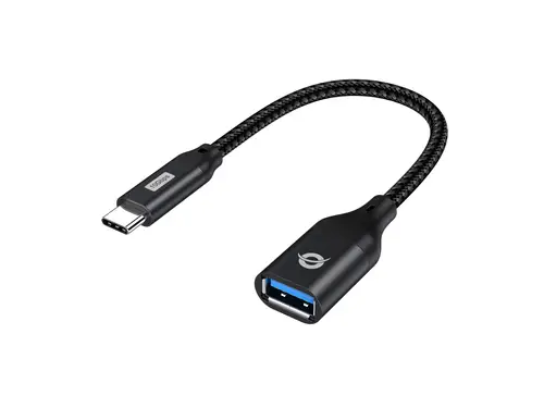 ABBY18B cambiador de género para cable USB-C USB-A Negro - Imagen 1