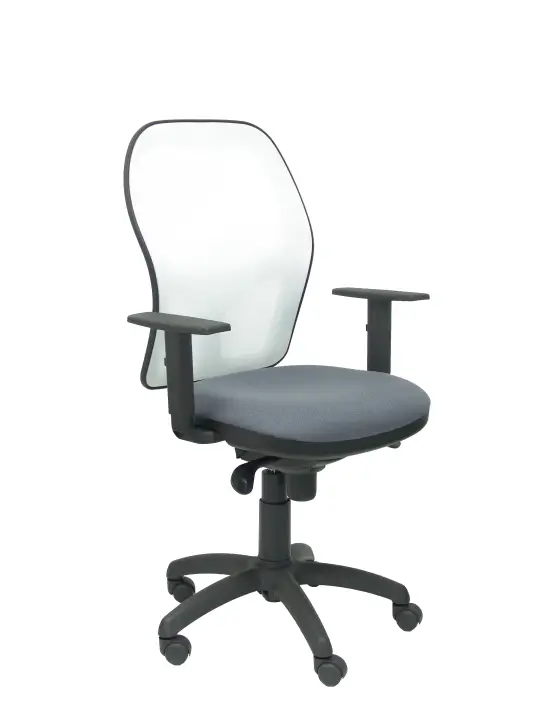 Silla Jorquera malla blanca asiento bali gris oscuro