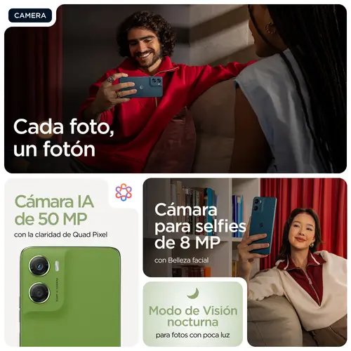 moto g06 17,5 cm (6.88") SIM doble Android 15 4G USB Tipo C 8 GB 256 GB 5200 mAh Verde - Imagen 13