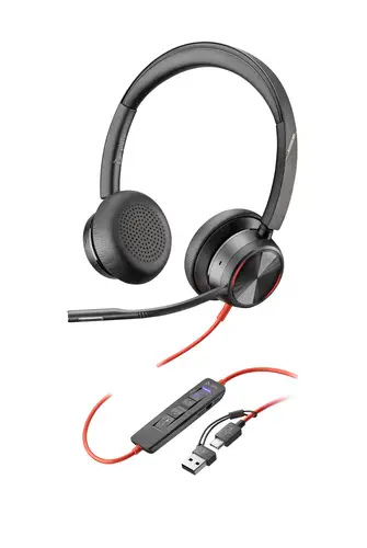 Auriculares estéreo Blackwire 8225 con certificación Microsoft Teams USB-C + Adaptador USB-C/A - Imagen 6