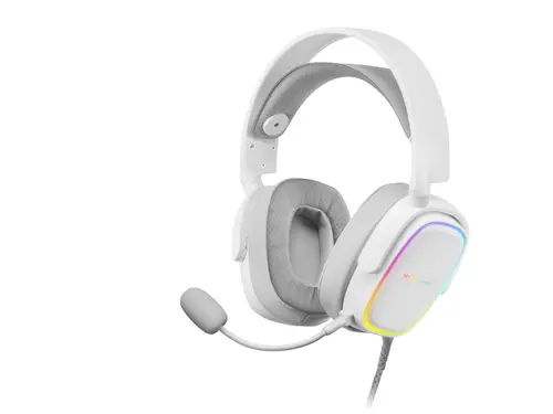 MHAX Blanco, Auriculares Gaming RGB, Micrófono Extraíble, HiFi, Compatibilidad Multiplataforma - Imagen 1