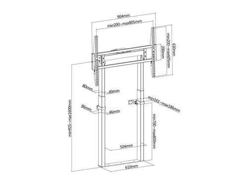 Soporte de pared fijo motorizado de 55"-100 - Imagen 9