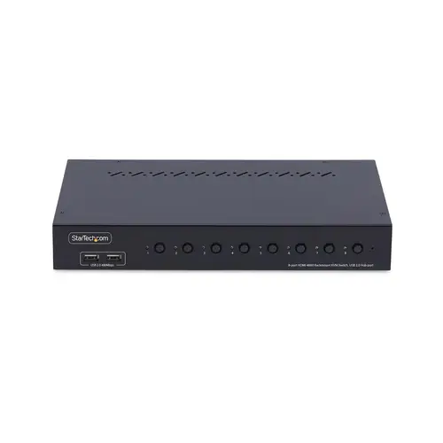 Switch KVM de 8 Puertos HDMI 4K 60Hz - Conmutador KVM HDMI 2.0 con Kit de Montaje 1U para Rack - con Hub USB de 4 Puertos - Conmutado por Botón y Teclas de Acceso Rápido - TAA - Imagen 3