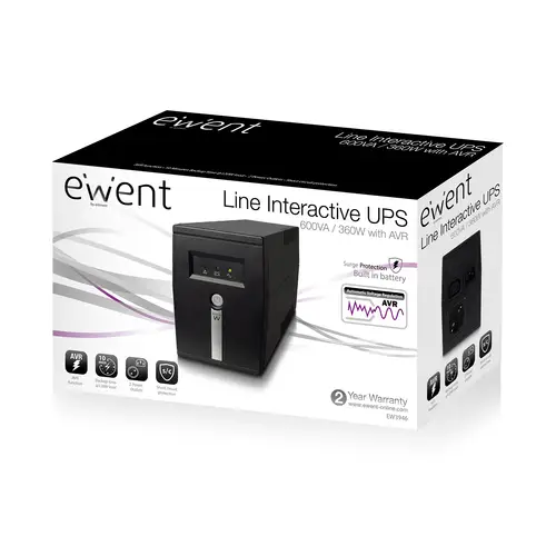 EW3946 sistema de alimentación ininterrumpida (UPS) Línea interactiva 0,6 kVA 360 W 1 salidas AC - Imagen 5