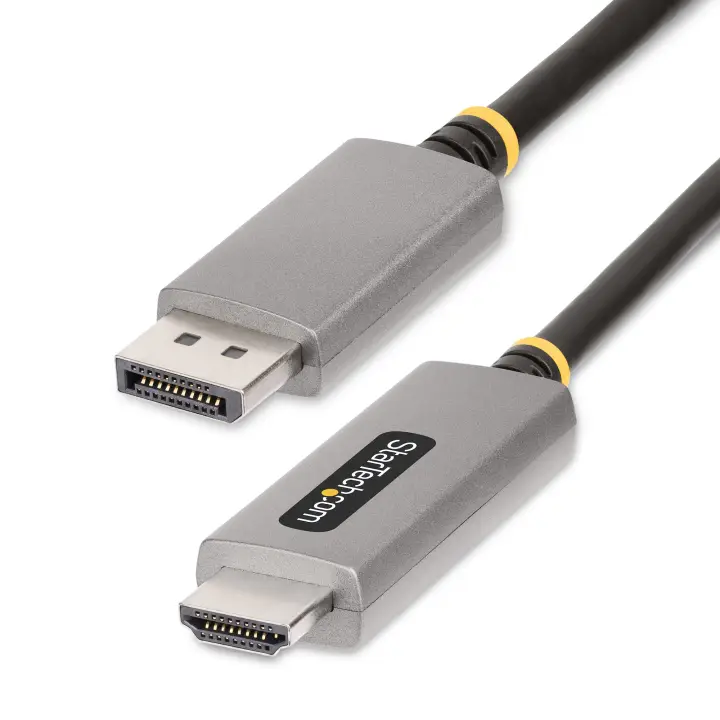 Cable Adaptador de 2m DisplayPort a HDMI - 8K 60Hz - 4K 144Hz - HDR10 - Conversor de Vídeo Activo DP 1.4 a HDMI 2.1 - Convertidor DisplayPort a HDMI