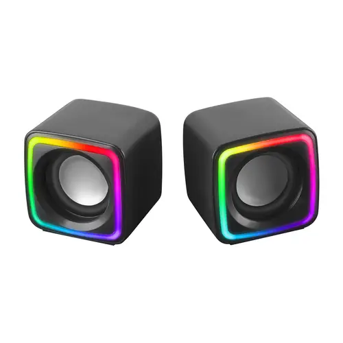 MSCUBE Negro, Altavoces Gaming RGB Compactos, Procesador Sonido DSP 8W, Control Volumen - Imagen 3