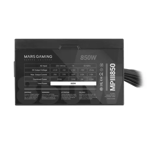 MPIII850, Fuente Alimentación PC ATX 850W, 5 Años de Garantía, 85% Eficiencia, Sistema Digital APFC, Ventilador FDB 120mm AI-RPM, Tecnologías DC-DC y SMD, Cables Planos Extralargos, Negro - Imagen 3