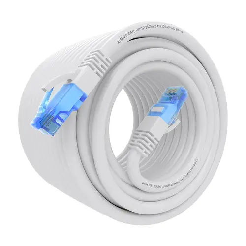 Cable De Red Latiguillo RJ45 Cat.6 UTP AWG26 CCA, Blanco, 20 m - Imagen 2