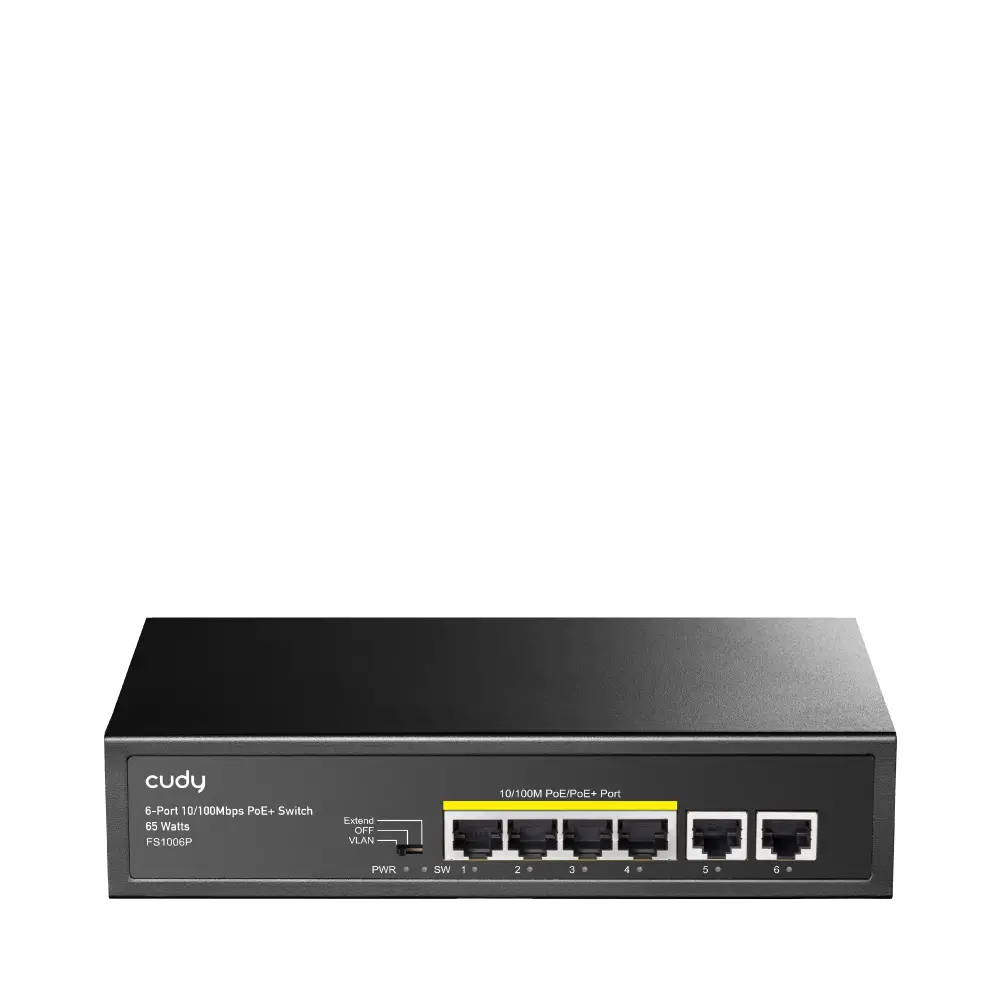 FS1006P switch Fast Ethernet (10/100) Energía sobre Ethernet (PoE) Negro