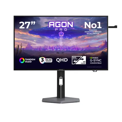 AGON PRO AGP277QKDC pantalla para PC 67,3 cm (26.5") 2560 x 1440 Pixeles Quad HD OLED Gris - Imagen 2