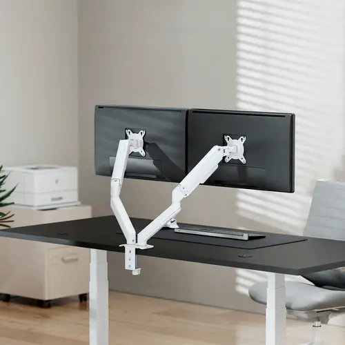 Soporte de Mesa Eco Contrapeso Giratorio e Inclinable para Monitor/TV 9kg (3 PIVOTES, 2 BRAZOS) de 17-32, Blanco - Imagen 4