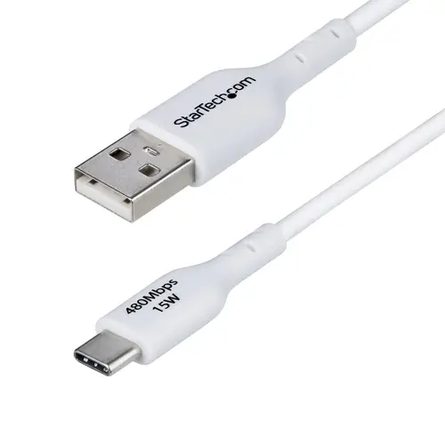 Cable Cargador USB-A a USB-C de 1m - Cable Adaptador USB-A a USB Tipo C - 3A - Cable de Carga y Sincronización - USB 2.0 - Recubrimiento de TPE - M/M - Blanco - Imagen 1