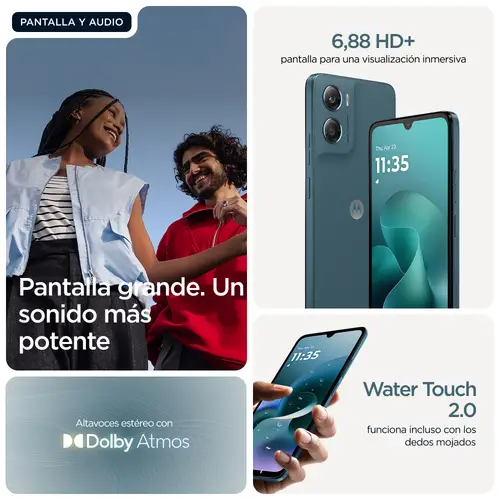moto g06 power 17,5 cm (6.88") SIM doble Android 15 4G USB Tipo C 4 GB 256 GB 7000 mAh Azul - Imagen 17