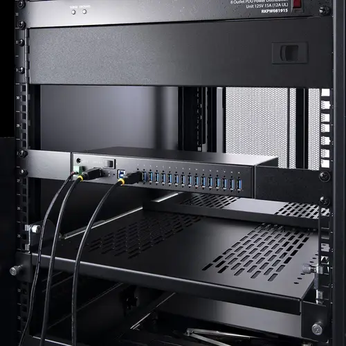 Hub Ladrón USB 3.0 5Gb de 16 Puertos Industrial - Metal - Montaje en Rack/Superficie/DIN - Carga Compartida USB 120W - ESD - Bloque de Terminales - Switch de 2 Hosts - Imagen 9
