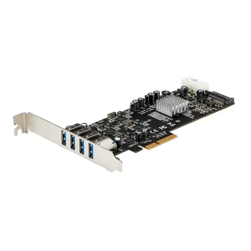 Adaptador Tarjeta PCI Express PCI-E 4 Puertos USB 3.0 UASP 2 Canales de 5Gbps con Alimentación Molex SATA - Imagen 4