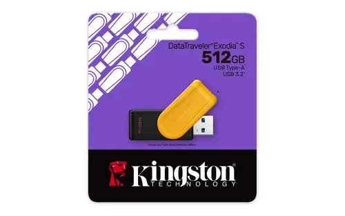 DataTraveler 512GB Portable USB 3.2 Gen 1 Exodia S (Black/Yellow) - Imagen 3
