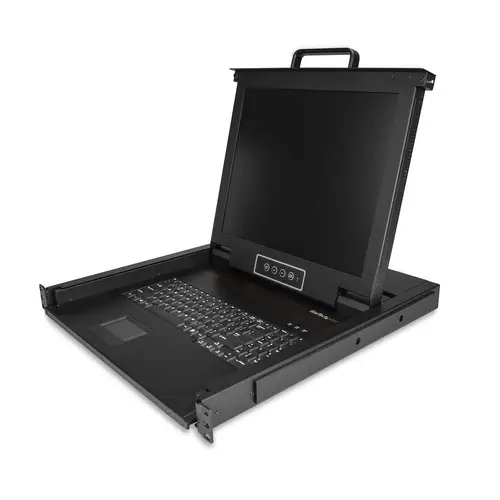 Consola KVM de Montaje en Rack - Teclado QWERTY - KVM para Rack de Servidores de 1 puerto VGA con Monitor LCD de 17" - Switch KVM 1U con Cables y Hardware - USB - MTBF 50000 - Imagen 1