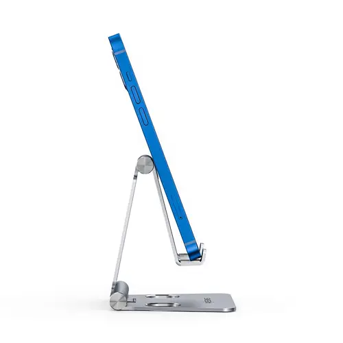 Soporte De Sobremesa Tamaño M Ajustable (2 Pivotes) Para Movil / Tablet, Plata - Imagen 2