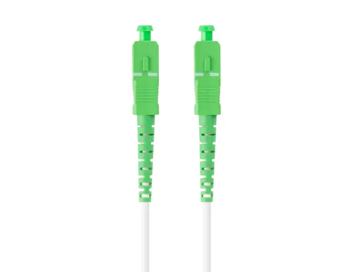 FO-SASA-SS21-0100-WH cable de fibra optica 10 m SC G.657.A2 Verde, Blanco