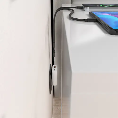 Cargador De Pared GaN Ultra Delgado 30W, 1xUSB-C PD3.0 QC4.0, 1xUSB-A QC3.0, Blanco - Imagen 5