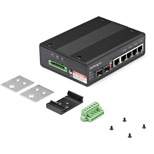 Switch Conmutador Industrial Ethernet Gigabit 6 Puertos - 4x RJ45 PoE - 2 Ranuras SFP PoE+ de 30W 12-48VDC DIN (IES1G52UP12V) - Imagen 5