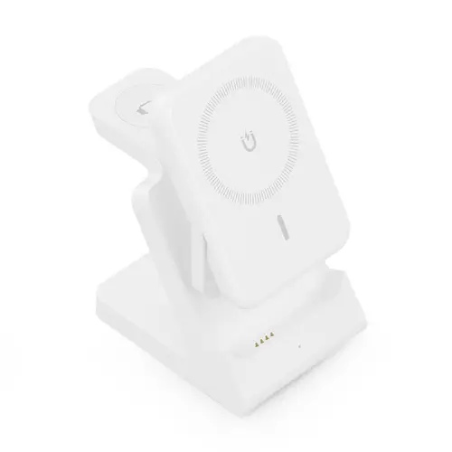 AISENS Cargador Inalambrico USB C 4 en 1 De 15W Para Movil  Apple Watch  Auriculares Con Estuche De Carga  Blanco - Imagen 2