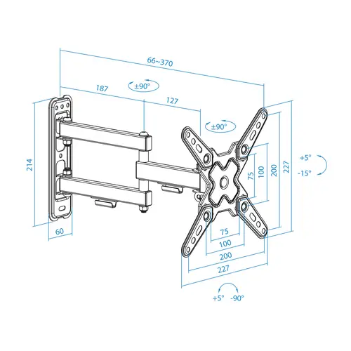Soporte de Pared para Pantallas 13"-43", Negro - Imagen 8