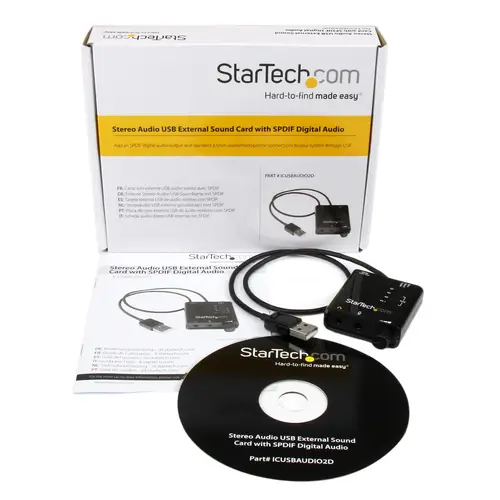 Tarjeta de Sonido Estéreo USB Externa Adaptador Conversor con Salida SPDIF - Negro - Imagen 5