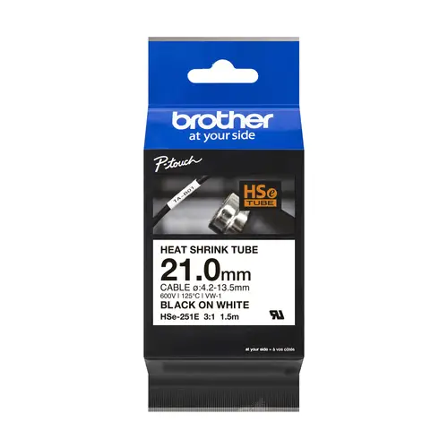 HSE-251E cinta para impresora de etiquetas Negro sobre blanco - Imagen 1