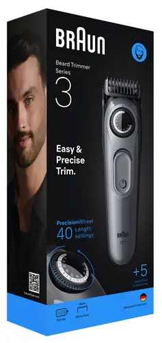 BeardTrimmer 3 BT3560 depiladora para la barba Batería 40 2 cm Negro, Gris - Imagen 3