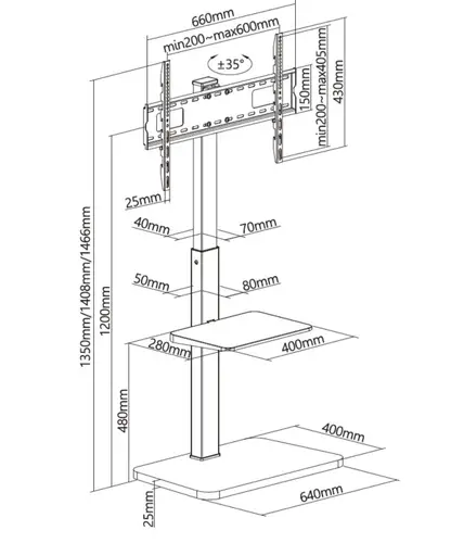 Soporte de suelo para TV de 37"-75 - Imagen 14