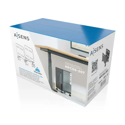 Soporte Metálico Ajustable de Suelo para CPU, Negro - Imagen 6