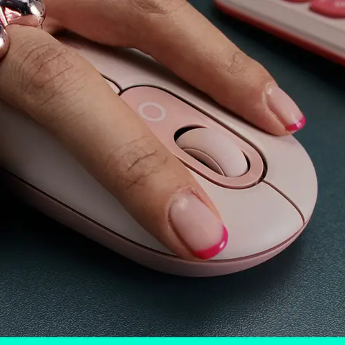 POP Mouse, ratón inalámbrico Bluetooth compacto y portátil con botones programables y clics discretos, tecnología Easy-Switch para alternar hasta 3 dispositivos, portátil, tablet, PC: Rosa - Imagen 7