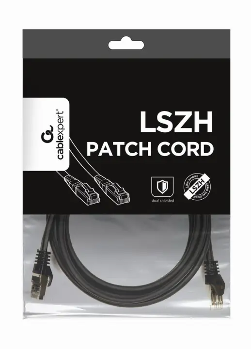 PP6A-LSZHCU-BK-3M cable de red Negro Cat6a S/FTP (S-STP)