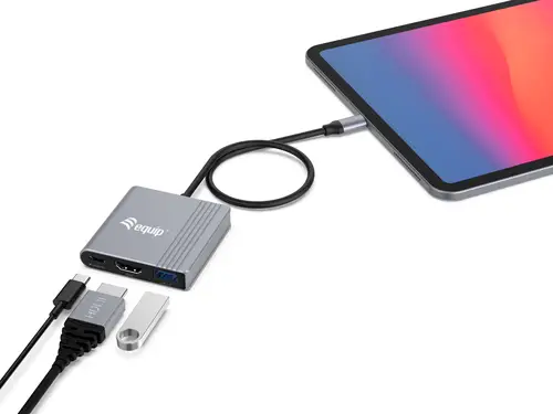 Adaptador 3 en 1 USB-C a HDMI / USB-A / USB PD, 4K/60Hz, 100W USB PD - Imagen 4