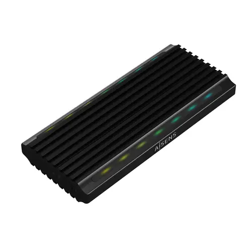 Caja Externa M.2 RGB Gaming ASM2-RGB012B SATA/NVMe A USB3.1 Gen2, Negra - Imagen 1