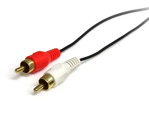 Cable Adaptador de Mini-Jack a RCA 91cm - Jack 3,5mm Macho - 2xRCA Macho - Negro - Imagen 2