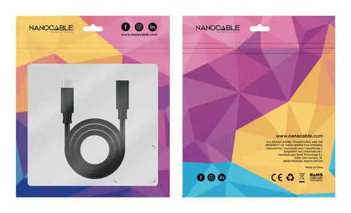10.01.4500 cable USB USB 3.2 Gen 2x2 0,5 m USB C Negro - Imagen 7