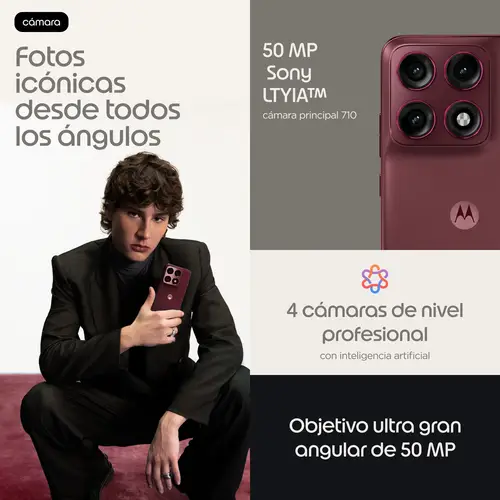 edge 70 pro 17,2 cm (6.78") SIM doble Android 16.0 5G USB Tipo C 12 GB 512 GB 6500 mAh Burdeos - Imagen 7