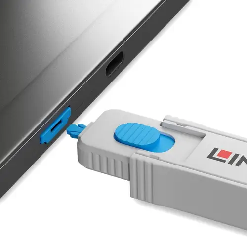 40320 bloqueador de puerto Bloqueador de puerto + clave HDMI Azul, Gris Acrilonitrilo butadieno estireno (ABS) 1 pieza(s) - Imagen 3