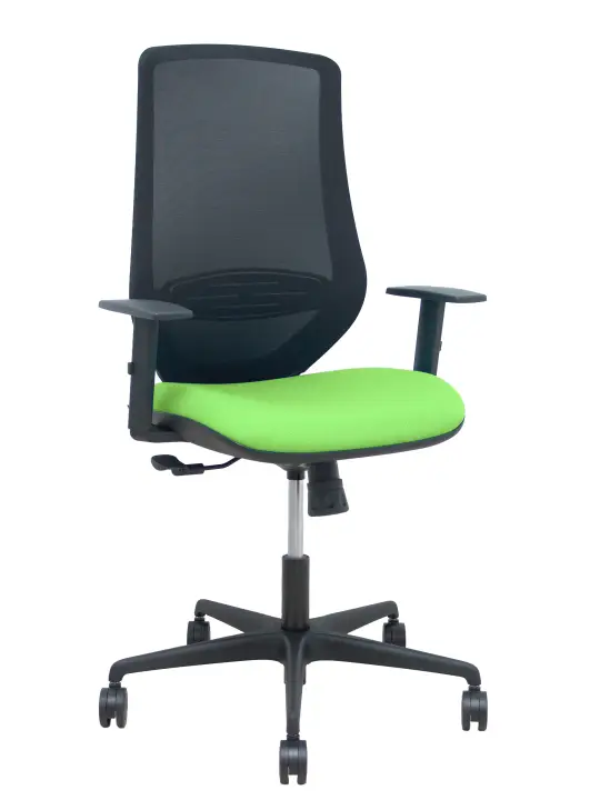 Silla Mardos sincro malla negra bali pistacho brazo regulable