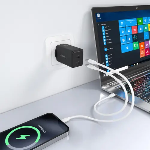 Cargador GaN 65W, 2xUSB-C PD3.0 QC4.0, Negro - Imagen 5