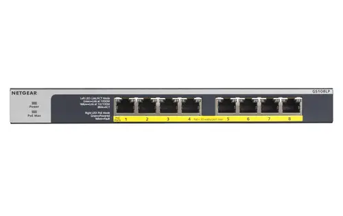 GS108LP No administrado Gigabit Ethernet (10/100/1000) Energía sobre Ethernet (PoE) 1U Negro, Gris - Imagen 5