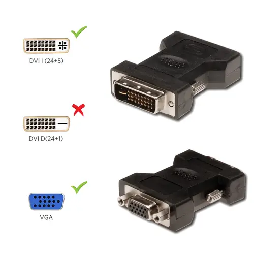 EC1250 cambiador de género para cable DVI-I 24+5 VGA Negro - Imagen 3