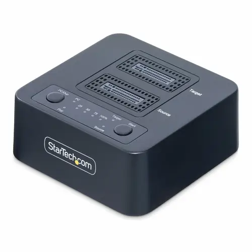 Dock Duplicador Clonador Autónomo 1:1 de Unidad SSD NVMe M.2 - 90GBpm - USB-C 3.2 de 20Gbps - Docking Station USB Tipo C de 2 Bahías - Incluye Cables USB-C/USB-A - Imagen 1