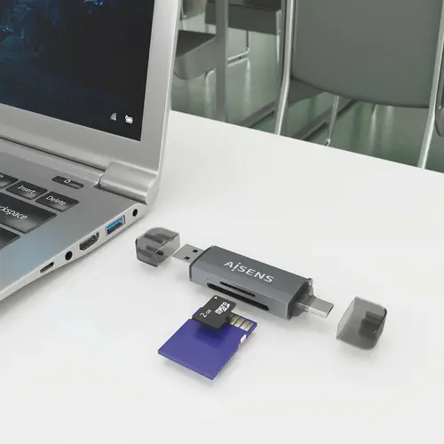Lector de Tarjetas SD, Micro SD, MMC, RS-MMC, MMC Micro, USB-A y USB-C, Gris - Imagen 5